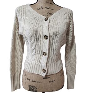 Moon & Madison Button-down Cardigan Cable Knit Sweater - XS